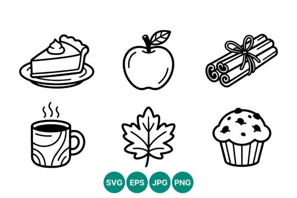 Apple Cinnamon Muffin Pie Tea Line Art: Graphics & Illustrations Review
