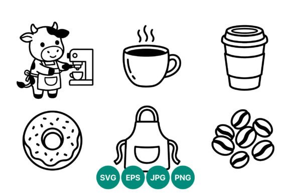 Cow Barista Making Coffee Vector Art: Graphics Review
