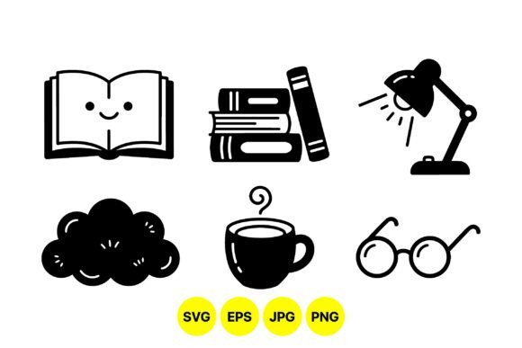 Cozy Study Icon Clipart Pack Graphics and Illustrations