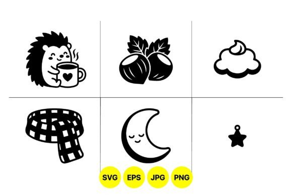 Cute Autumn Cozy Icons Set: Graphics & Illustrations Review