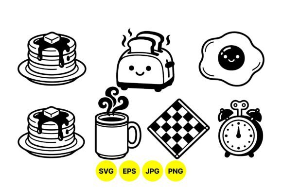 Cute Breakfast Doodle Clipart Graphics & Illustrations Review