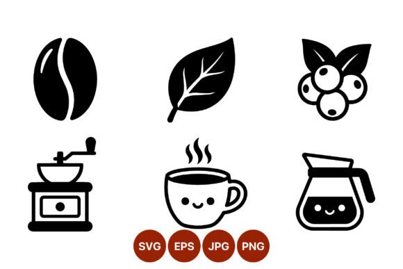 Cute Coffee Icon Set for Graphics and Illustrations