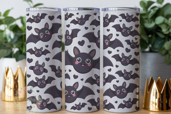 Cute Spooky Bat Scattered Pattern: Graphics for Tumbler Wraps