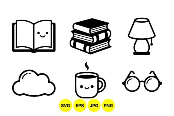 Cute Study Time Clipart Set: Graphics & Illustrations