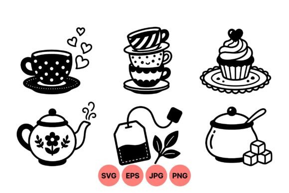 Cute Tea Time Clipart Set: Graphics & Illustrations Review