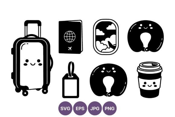 Cute Travel Icons Black and White: A Designer’s Review Before You Stitch