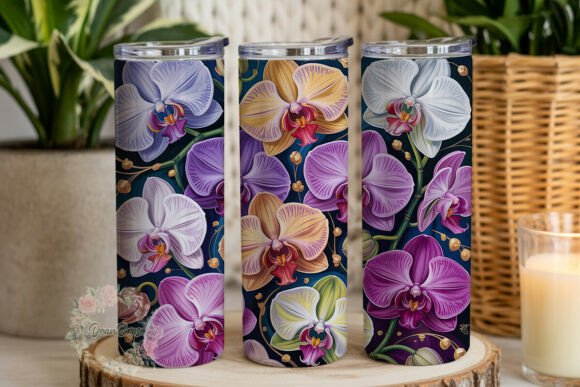 Elegant Orchid Floral 20oz Wrap Graphics