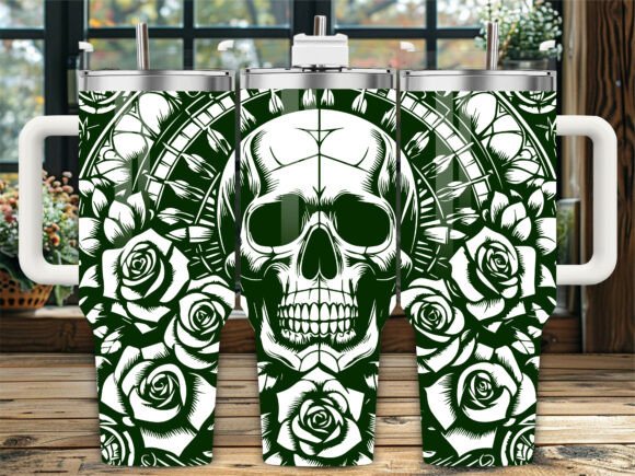 Gothic Rose Skull Graphics & Crafts