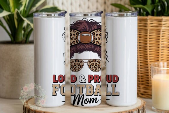 Messy Bun Football Mom 20oz Wrap Graphics