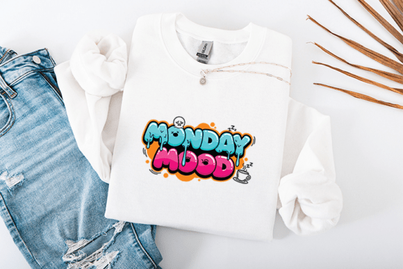 Monday Mood Teal Pink Slime Drip: Graphics for T-Shirt Designs