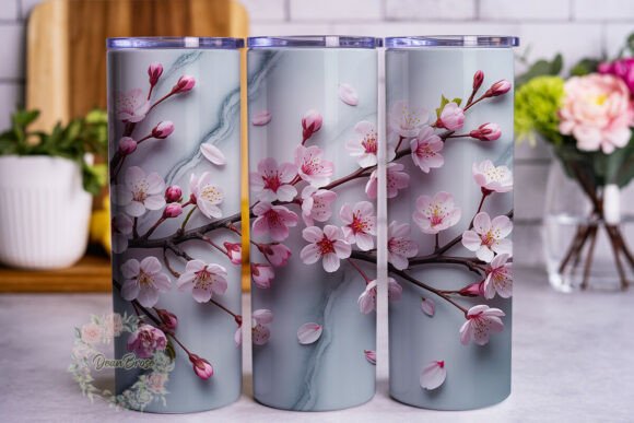 Pink Cherry Blossom Marble Wrap Graphics