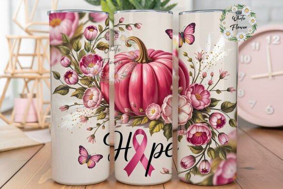 Pink Pumpkin Hope Floral Tumbler Wraps Graphics Review