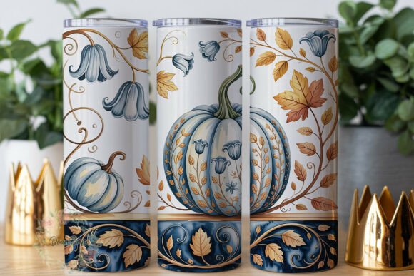 Review: Autumn Blue Pumpkin Floral Design Graphics & Tumbler Wraps