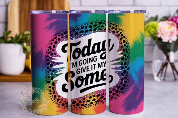 Vibrant Leopard Print Motivational Graphics Tumbler Wraps